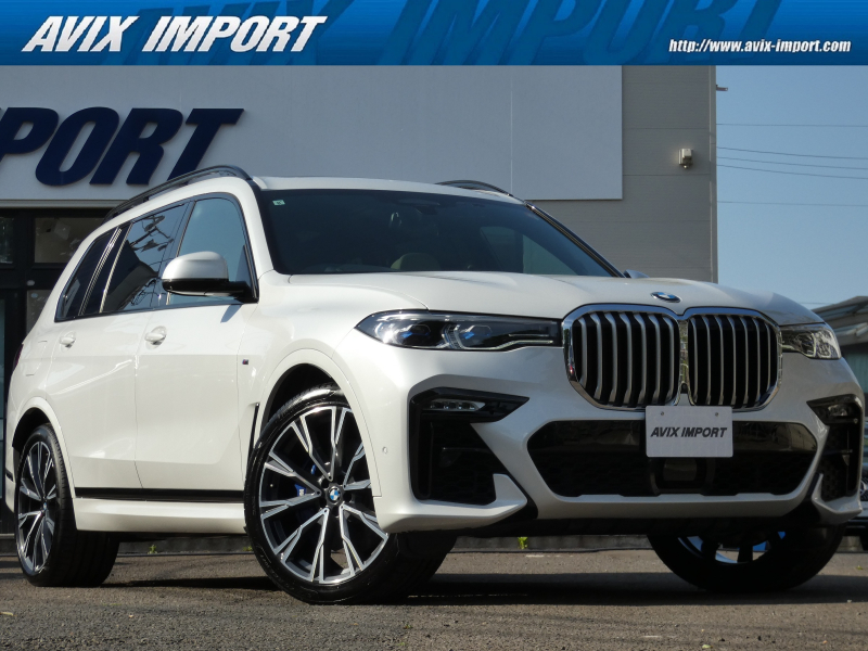 BMW X7 xDrive35d Mｽﾎﾟｰﾂ Sky LoungeﾊﾟﾉﾗﾏSR Individualｲﾝﾃﾘｱ(白/濃青革＆専用ｳｯﾄﾞ) ｼｰﾄﾋｰﾀｰ＆ﾍﾞﾝﾁﾚｰﾀｰ ｳｪﾙﾈｽPKG 純正ﾅﾋﾞ harman/kardonｻｳﾝﾄﾞ 3Dﾋﾞｭｰ＆HUD Pｱｼｽﾄﾌﾟﾗｽ＆Dｱｼｽﾄﾌﾟﾛ BMWﾚｰｻﾞｰﾗｲﾄ 青ｷｬﾘﾊﾟｰ 純正OP22AW 禁煙
